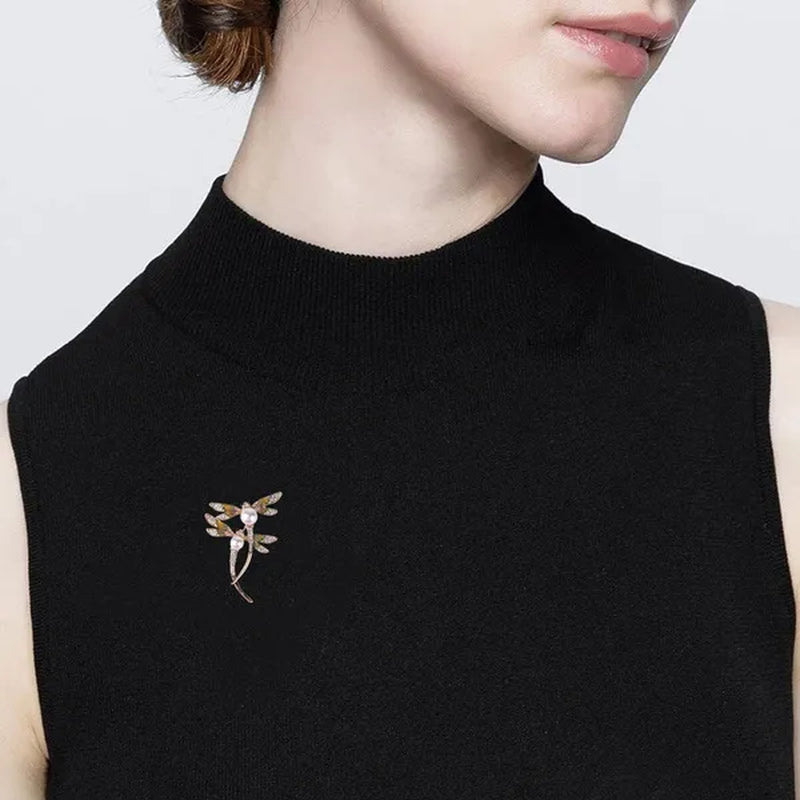 New Classic Painted Dragonfly Shell Pearl Insect Brooch Clothing Accessories Pin Brooches Women Girls Jewelry Gifts  65X50X20mm