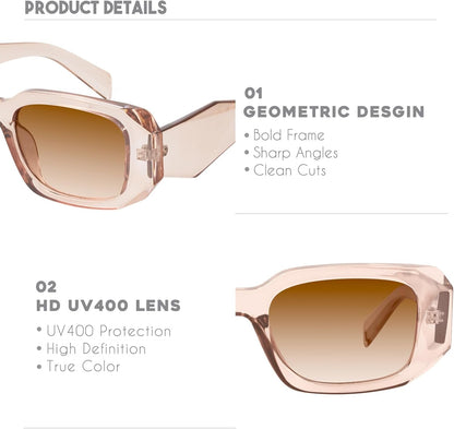 Trendy Rectangle Sunglasses for Women Men-Goulding