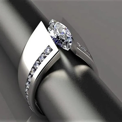 Europe and the United States new fashion zircon ring women's 925 sterling silver white sapphire diamond ring creative horse eye ring princess party engagement wedding ring banquet gift jewelry size US5-11