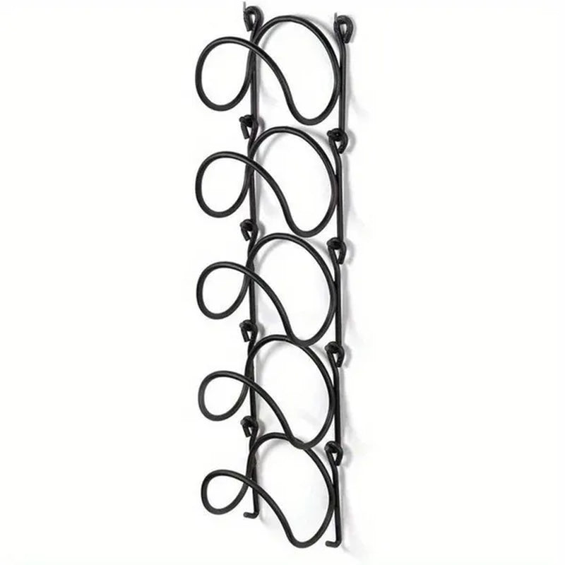 5 Layers Wrought Iron Bathroom Towel Rack Wall-Mounted Wine Bottle Display Rack Simple Multifunctional Storage Shelf