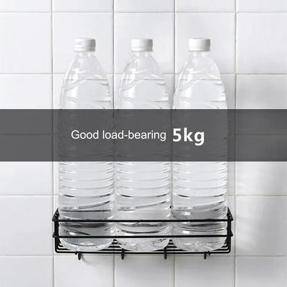 Wall Mounted Hanging Storage Shelf Kitchen Bathroom Shower Storage Rack Punch Free