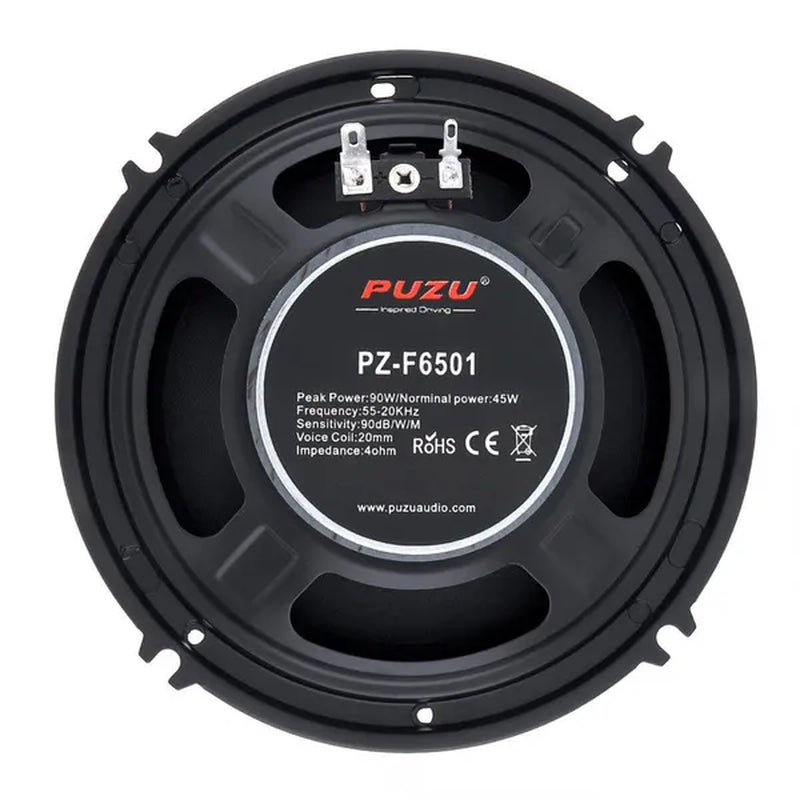 2Pcs 6.5 Inch 90W Full Range Frequency Car Audio Speaker Heavy Mid-Bass Ultra-Thin Modified Speakers