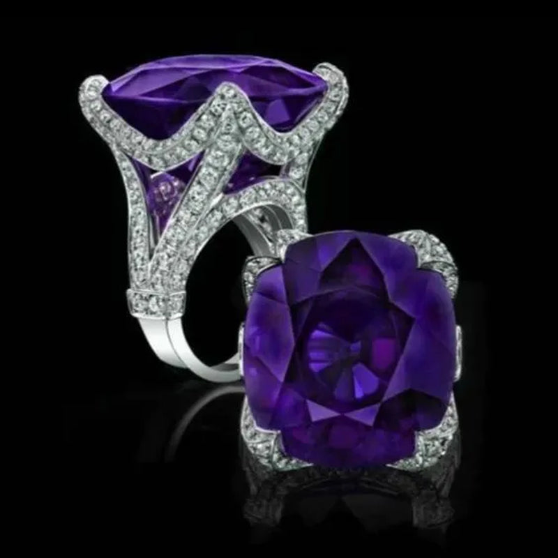 Women'S Fashion Red Ruby Wedding Rings Size 6-10
