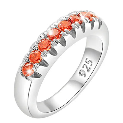 Luxury Womens Ring White Sapphire Wedding Band Engagement Diamond Ring Fine Jewelry Christmas Gift Size:6 7 8 9 10 ( 11 Colors ）