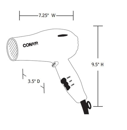 Hairdryer,Handheld,Black,1875 Watts