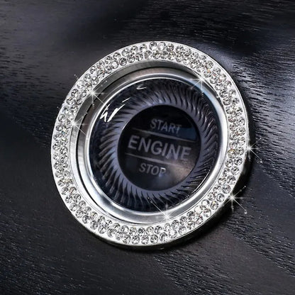 New Car One-Key Engine Start Stop Ignition Push Button Decorative Circle Ring Keyless Cover Trim Crystal Diamond Parts Decorate