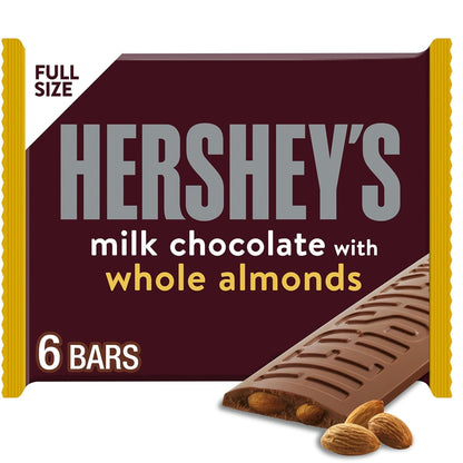Milk Chocolate with Whole Almonds Candy Bars, 1.45 Oz (6 Count)