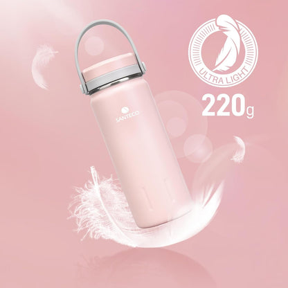 13Oz Wide Mouth Vacuum Insulated with Handle, Stainless Steel Water Bottle with Leakproof Sloseable Lid for Cold Water Drinks, Sports, Travel, Car and Yoga