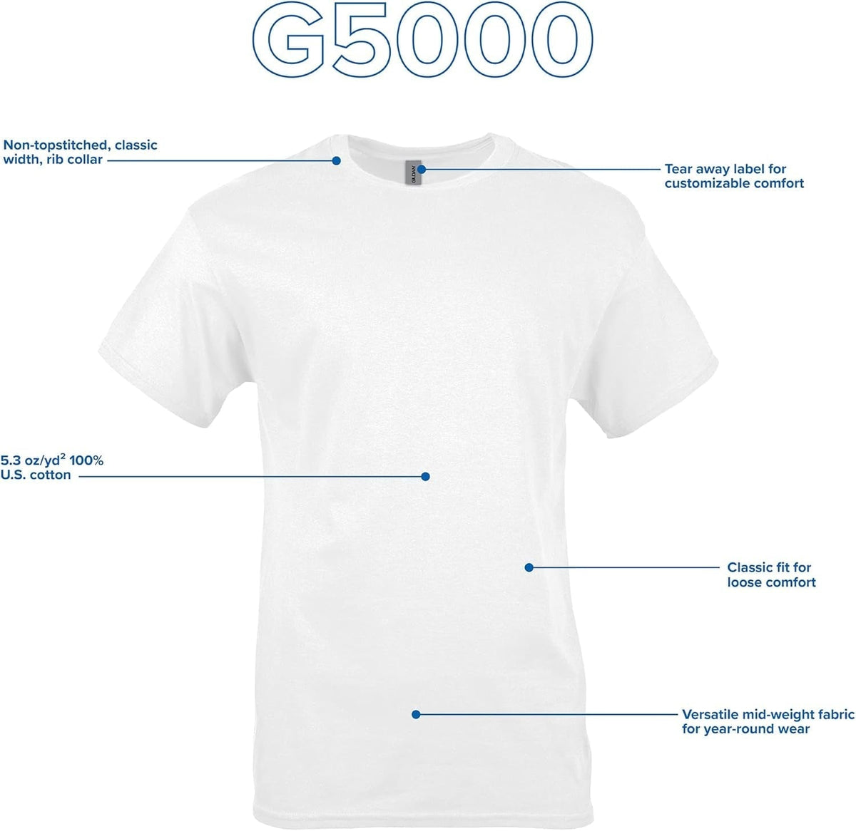 Unisex Adult Heavy Cotton T-Shirt, Style G5000, Multipack