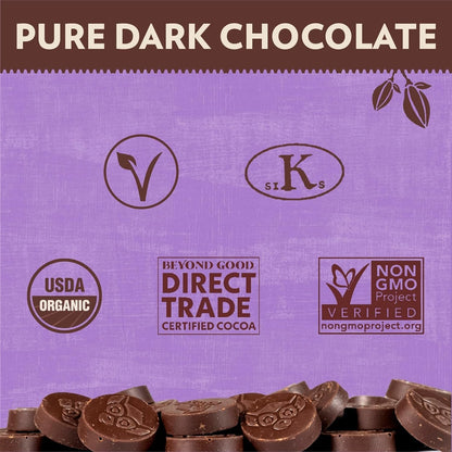 Chocolate | 92% Pure Dark Chocolate Melts, 7Oz Pack | USDA Organic, Direct Trade, Vegan, Kosher, Non-Gmo | Single Origin Uganda Chocolate Perfect for Snacking or Baking