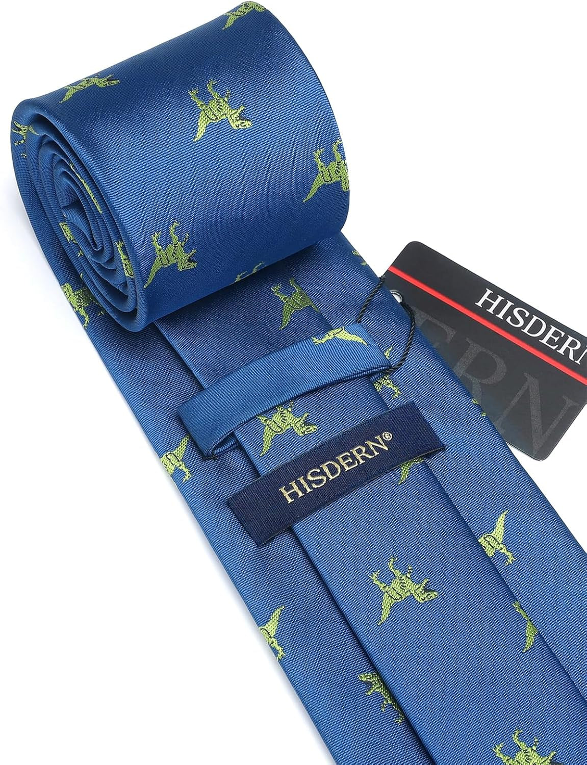 Ties for Men Classic Animal Tie and Pocket Square Set Jacquard Woven Silk Neckties Handkerchief Wedding Party