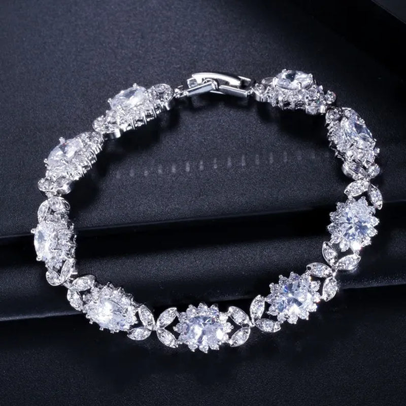 CANDICE 2023 New Summer Design Sterling Silver Plated Blue Crystal Bracelets For Women Fashion Jewelry