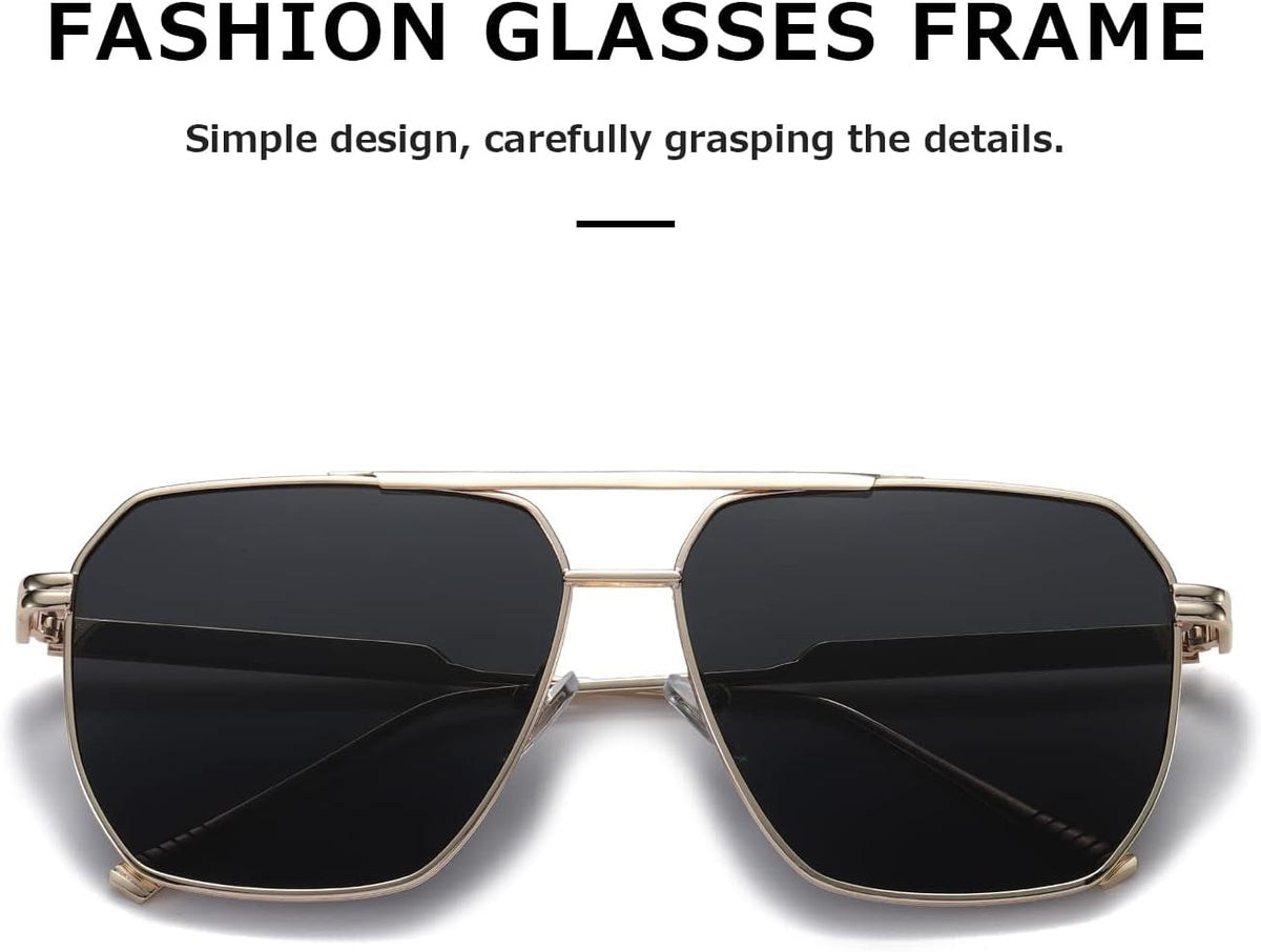 Polarized Sunglasses Womens Men Retro Oversized Square Vintage Shades Classic Large Metal Sun Glasses K1221