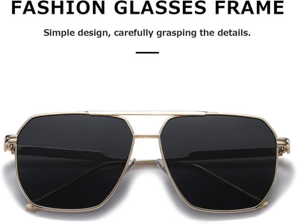 Polarized Sunglasses Womens Men Retro Oversized Square Vintage Shades Classic Large Metal Sun Glasses K1221