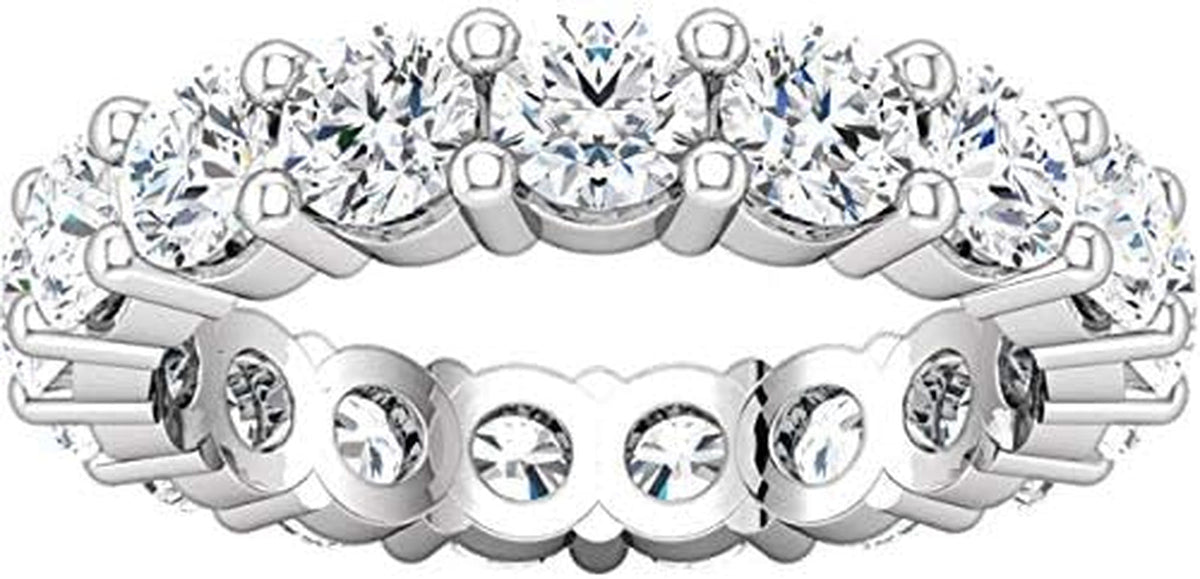 5 Carat (Ctw) 14K White Gold round Diamond Ladies Eternity Wedding Anniversary Stackable Ring Band Luxury Collection (D-E Color VS1-VS2 Clarity)