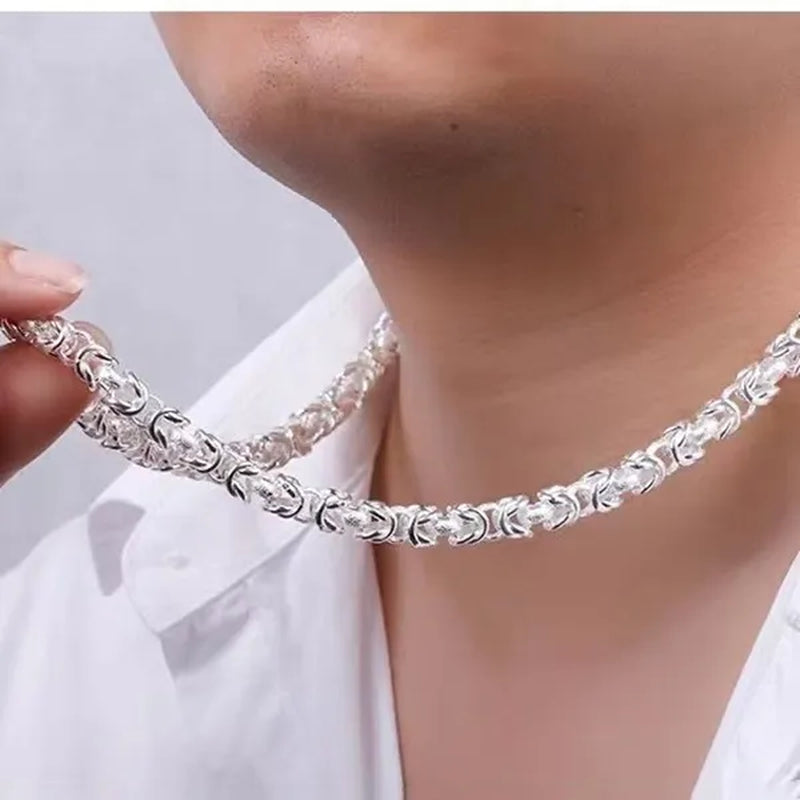 NEW! Exquisite Men Solid Heavy 925 Sterling Silver Domineering Dragon Head Silver Chain Necklace Jewelry