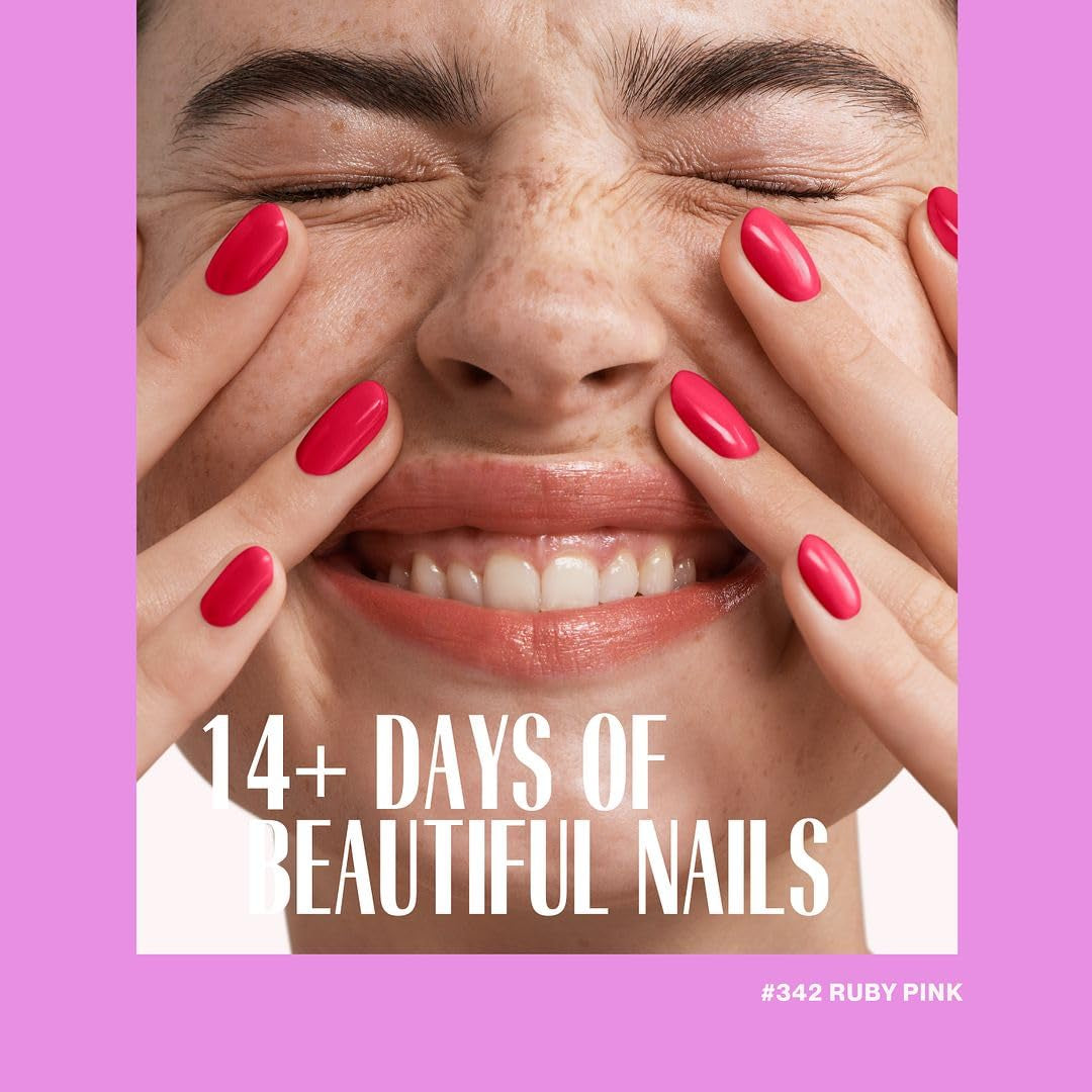 Neon Pink Gel Nail Polish 0.5 oz - Gel Nail Color Ruby Pink - Stunning Pink Nail Gel Polish with a Creamy Finish - Gel Color for Nail Art - UV Polish Made in the Netherlands