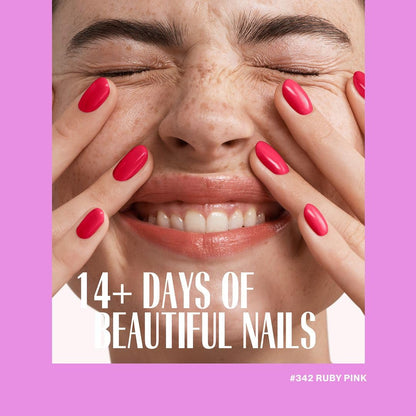 Neon Pink Gel Nail Polish 0.5 oz - Gel Nail Color Ruby Pink - Stunning Pink Nail Gel Polish with a Creamy Finish - Gel Color for Nail Art - UV Polish Made in the Netherlands
