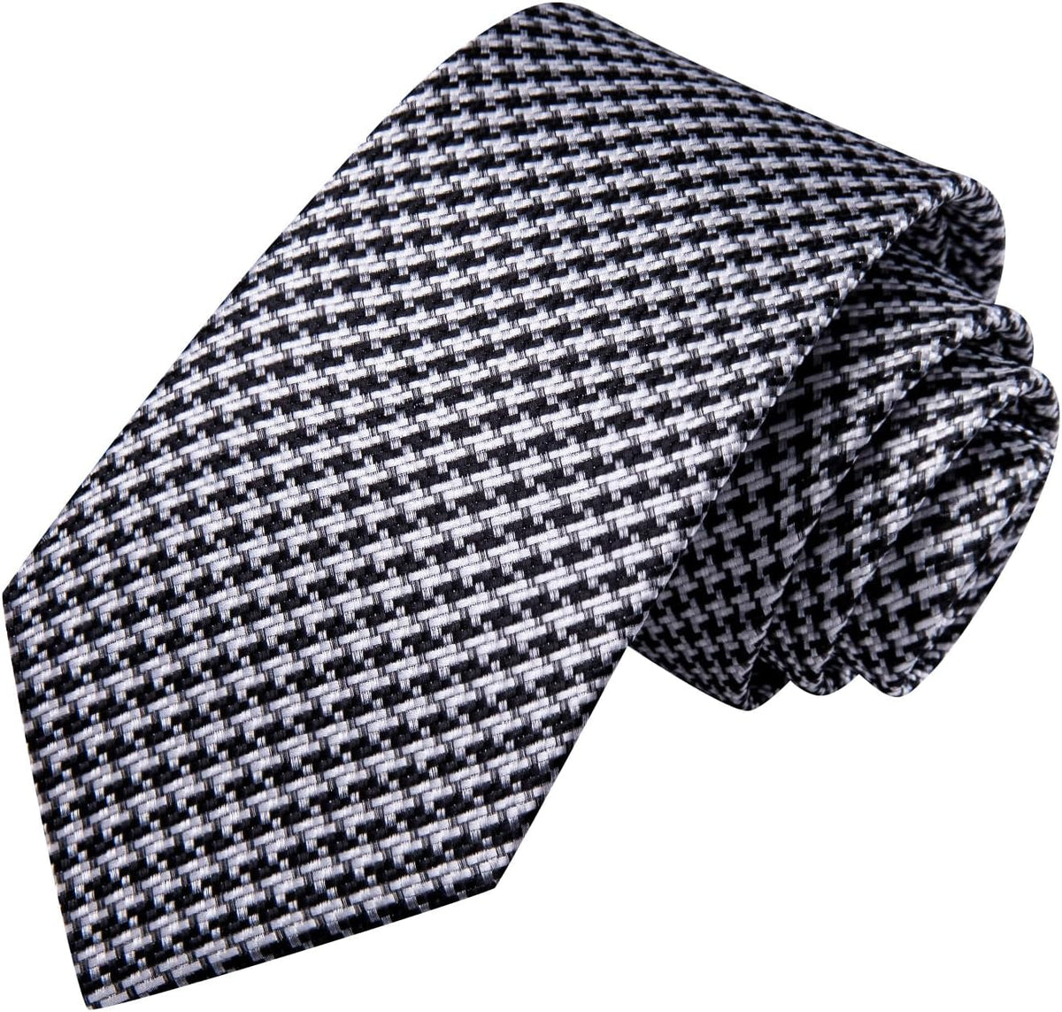 Mens Plaid Ties Classic Paisley Necktie with Handkerchief Cufflinks Set Business Stripe Tie