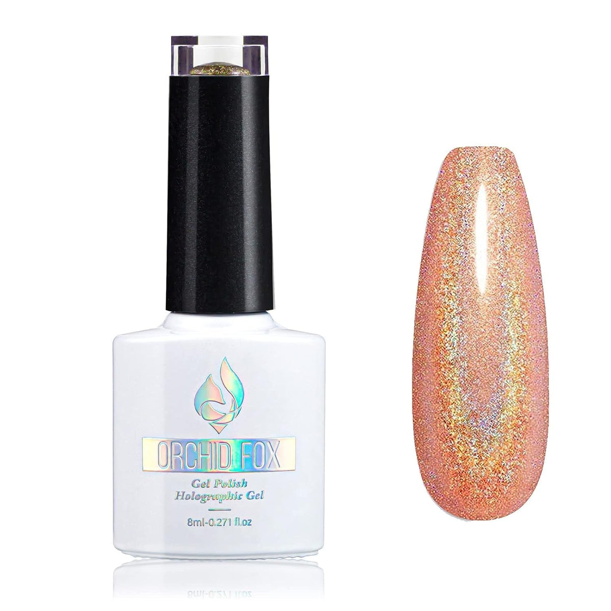 Holographic gel nail polish glitter: Led UV Gel Polish Sparkle Color Soak Off Nail Art Gel DIY Design Manicure 1 PCS 8ML Shiny Gold