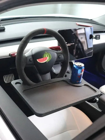 2021 Upgrade Version  Car Tray Computer Desk Automobile Supplies Steering Wheel Large Calorie Table Beverage Rack Writing Desk Drink Food Cup Tray Holder Stand Desk