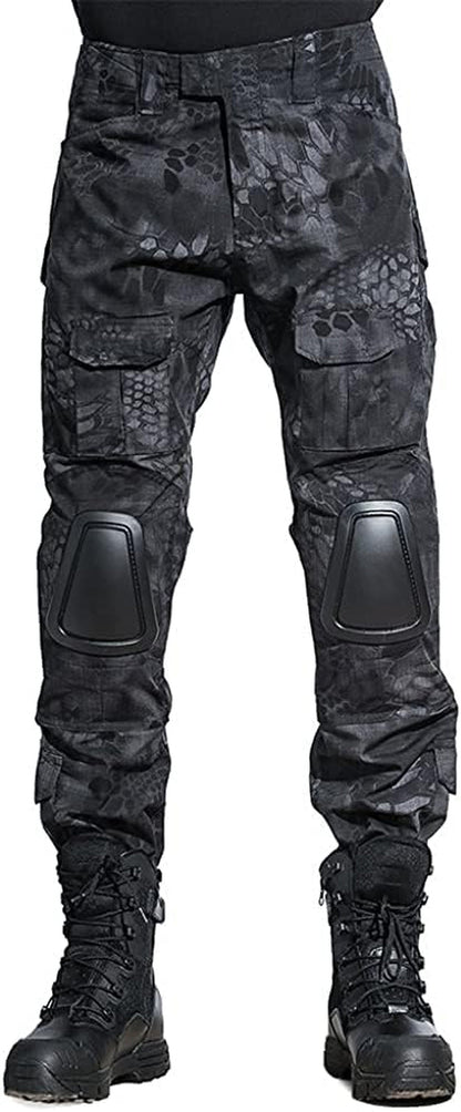 Mens Tactical Military Suits Long Sleeve Rip-Stop Uniforms Combat Shirt and Pants Elbow Knee Pads