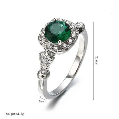 New Exquisite Jewelry Women'S Ring Cut Emerald Diamonds Couple Rings