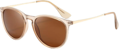 Polarized Sunglasses for Women Men - Trendy 2024 Vintage Classic Retro Round Mirrored Lens Designer Style