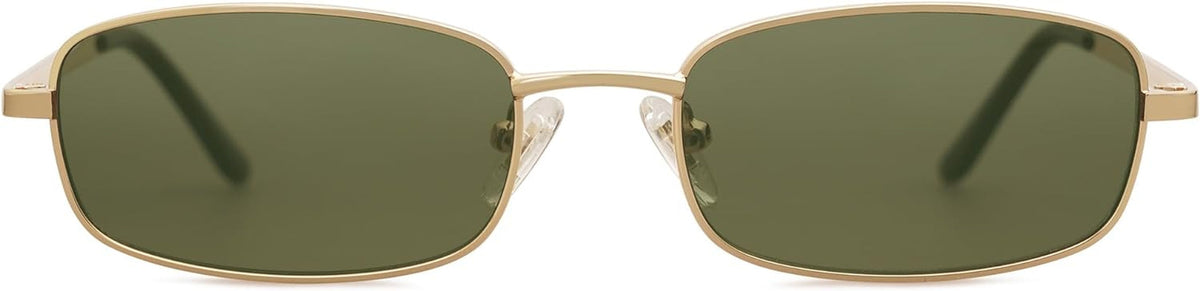 Small Y2k Narrow Rectangle Sunglasses Womens Mens Retro 80s 90s UV400 Sunnies SJ1187