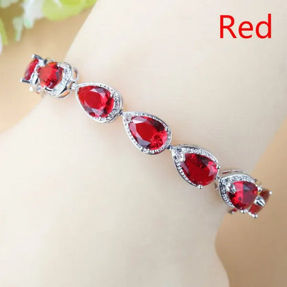 Silver 925 Selling Water Drop Green Zircon Bracelet Health Fashion Jewelry For Women