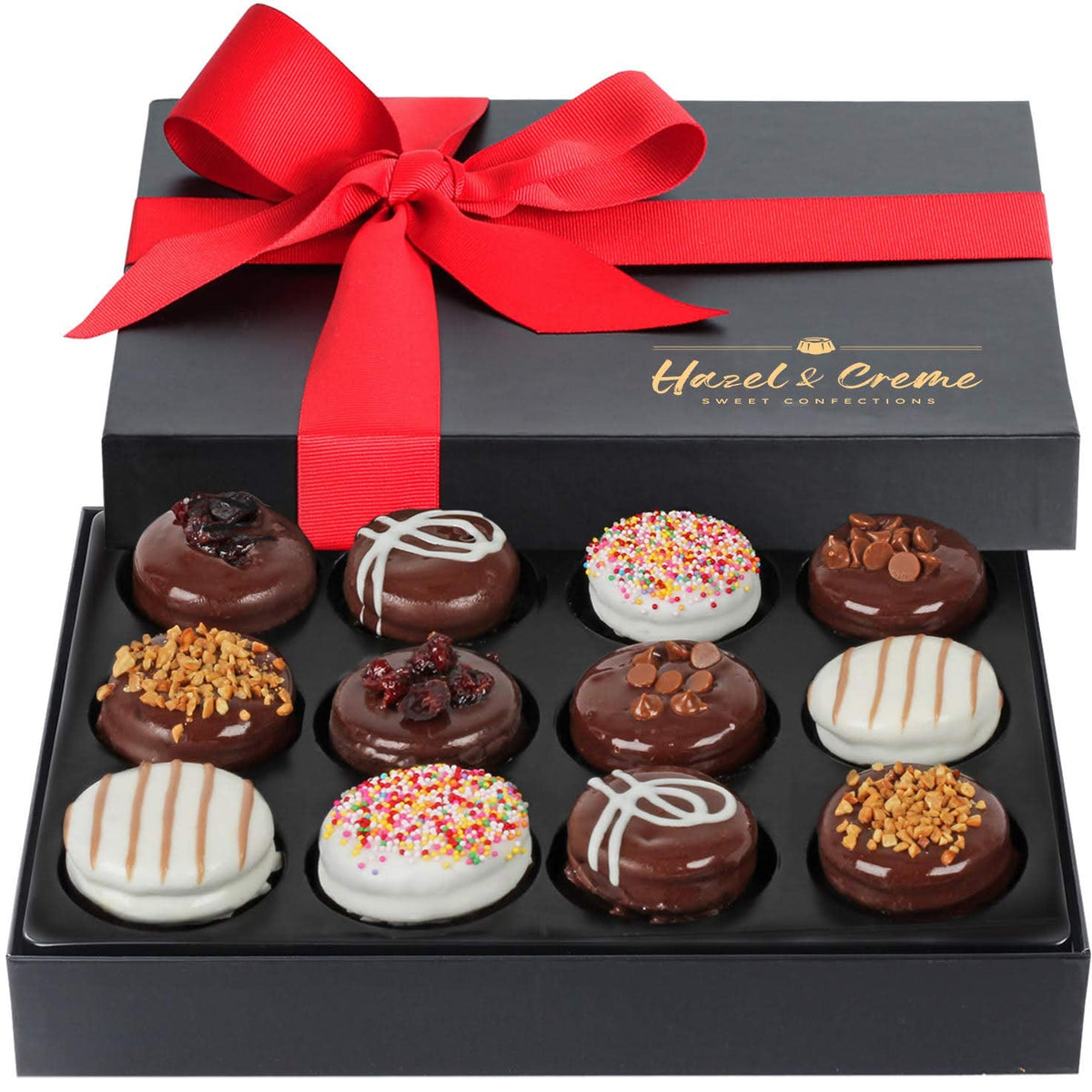 Chocolate Cookies Gift Box - Gourmet Assortment of Dark Chocolate Covered Cookies - Vegan, Kosher Certified Gift Basket for Birthdays, Anniversaries, and Special Occasions