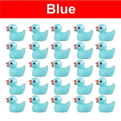 100/50/25/5PCS Cute Resin Mini Ducks Miniature Farm Artificial Animals Figures Ornament Tiny Duck for Home Fairy Garden Micro Landscape Potted Decor