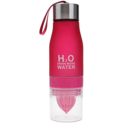 Water Bottle H2O Lemon Infuser Outdoor Sport Bottles650mlPeach 184