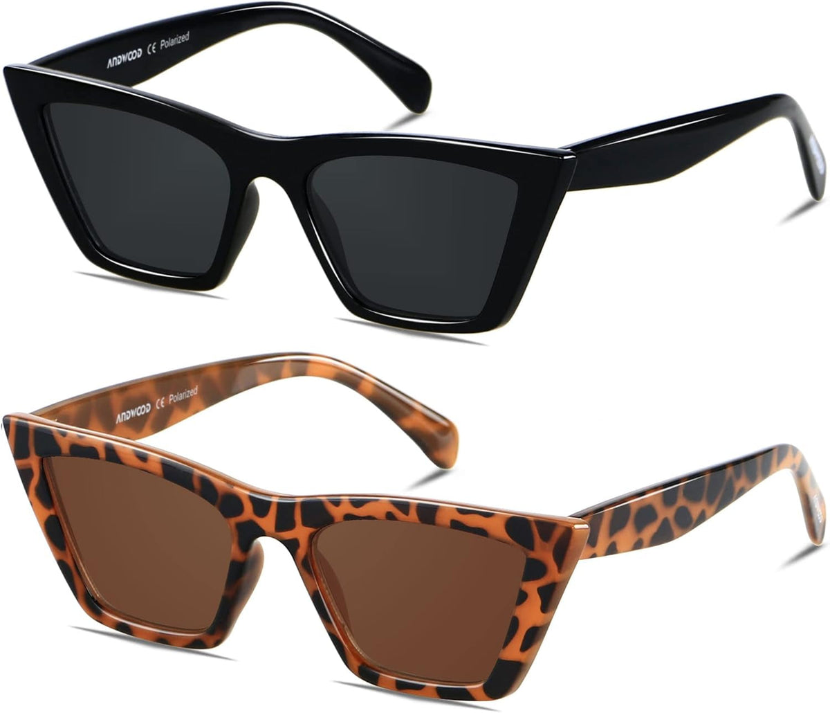 Cat Eye Sunglasses for Women Polarized Cateye Frames Fashion Vintage Square Classic Retro Sun Glasses