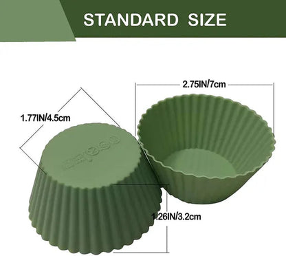 12/24PCS Silicone Cake Mold Round Muffin Cupcake Baking Molds Reusable DIY Cake Decorating Silicon Mould Tools Baking Accessories