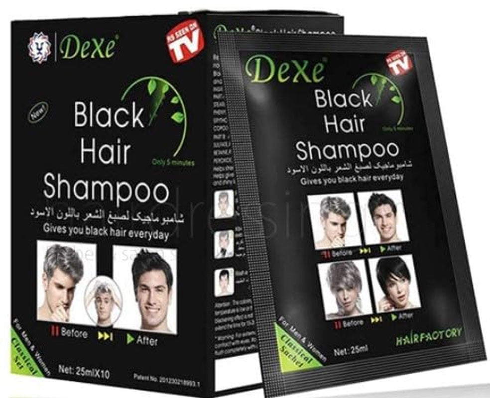 10 PCS  Black Hair Shampoo Instant Hair Dye for Men Women Black Color - Simple to Use - Hair Dye Permanent - Last 30 Days - Natural Ingredients, Black Hair Dye Shampoo Great Choice for Woman&Man