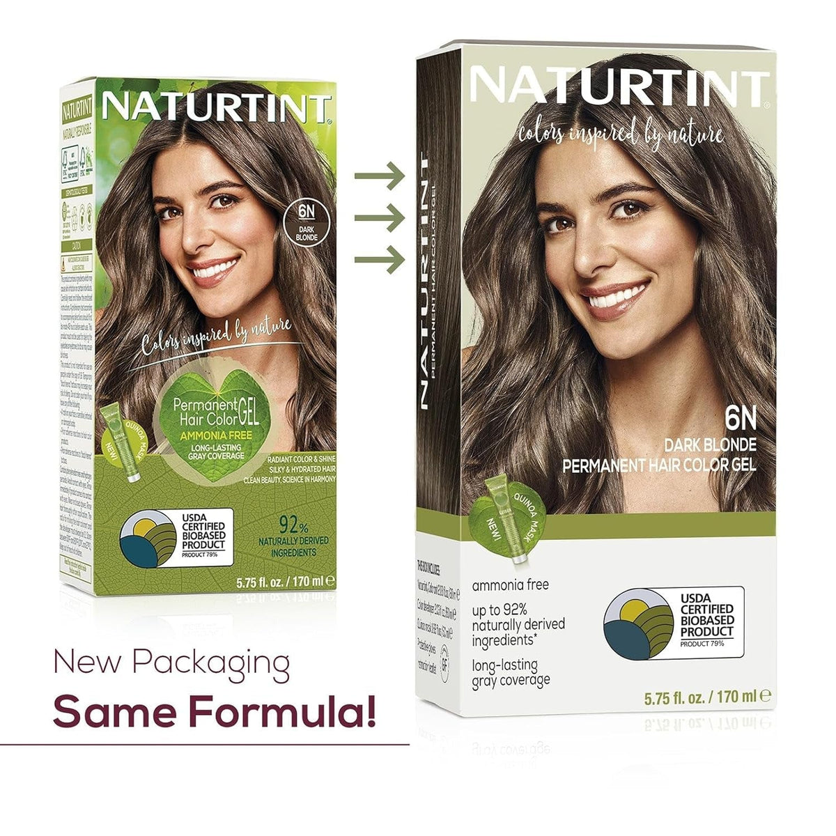 6N Dark Blonde Permanent Hair Color (Pack of 1), Ammonia Free, Vegan, Cruelty Free, up to 100% Gray Coverage, Long Lasting Results (Packaging May Vary)
