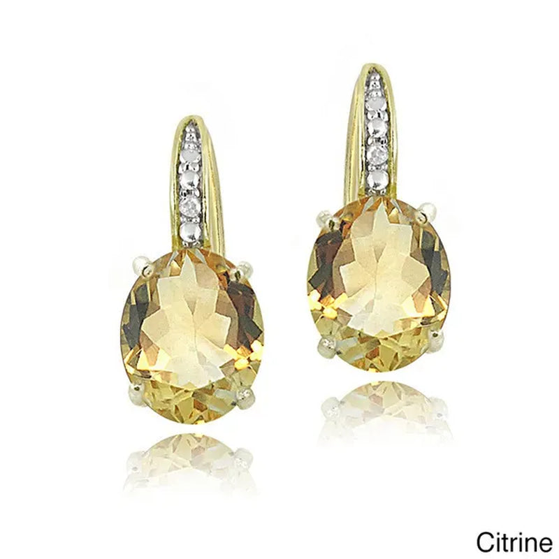 BABYLLNT New  Earrings Colorful Gemstone Amethyst Plating 18k Ear Buckle For Woman Charm Jewelry Gift