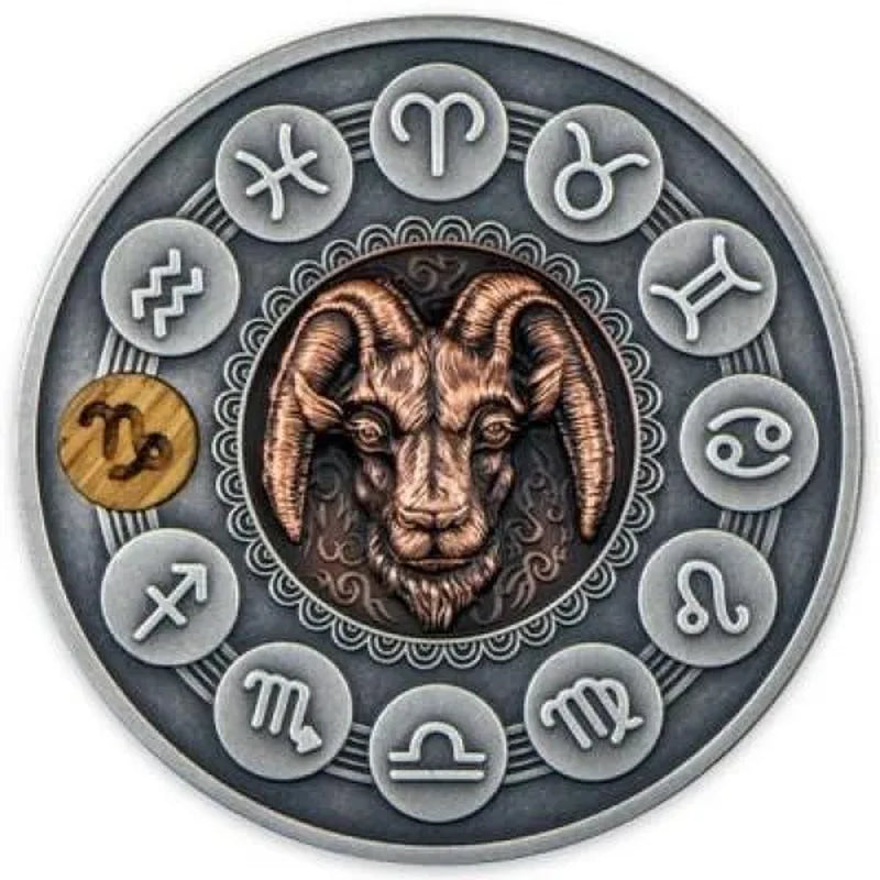 Zodiac 12 Constellation Relief Painting Commemorative Coins Replica Collectible Souvenir Gift