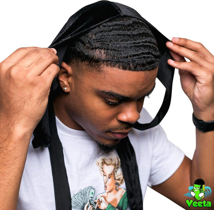 Superior Velvet Durag - Soft Velvet Durags for Men & Women, Long Double Wide Straps, Silky Durag Liner, Triple Stitched