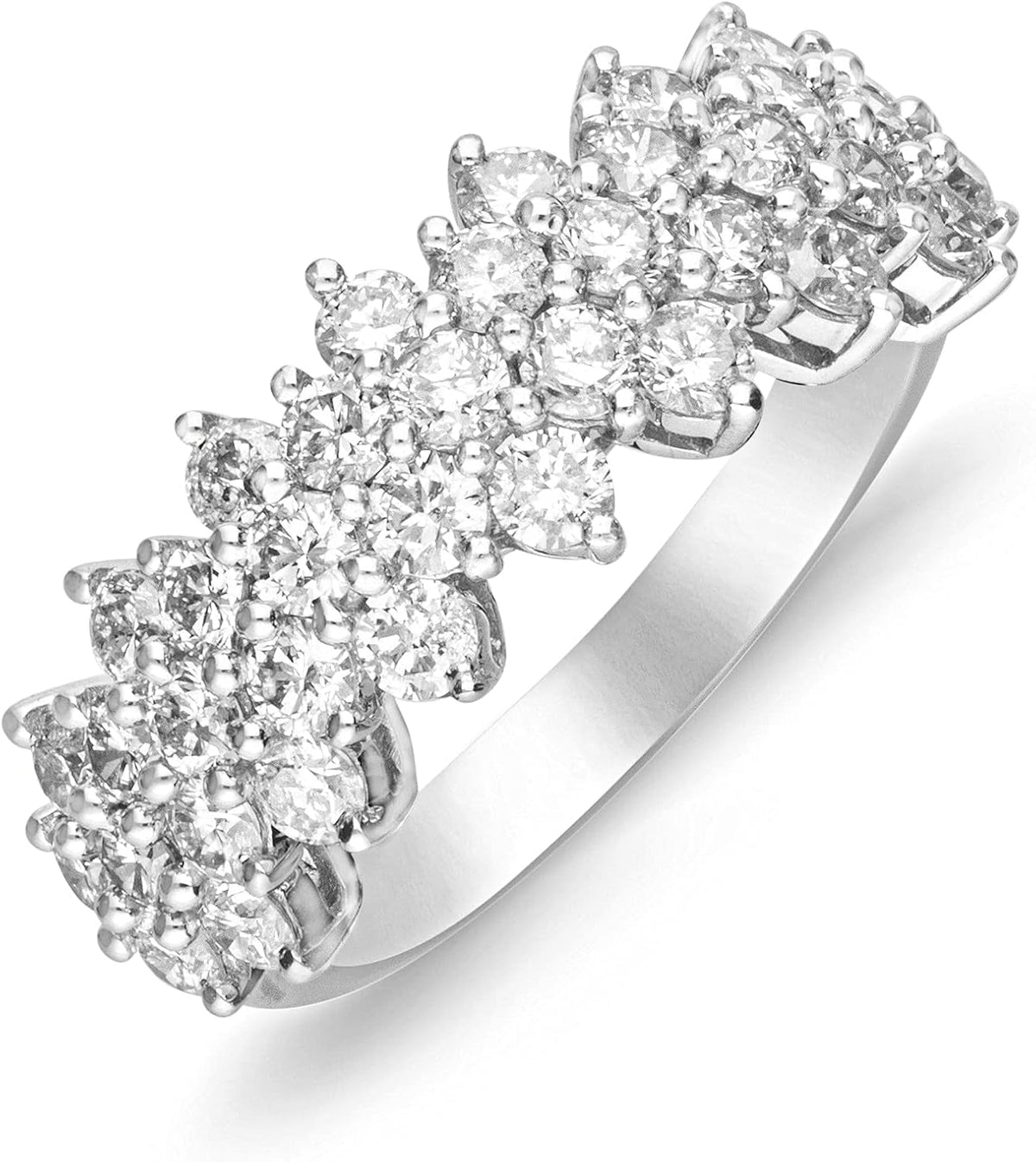 14K White Gold Natural White Diamond Ring for Women | Ethically, Authentically & Organically Sourced (Round-Cut) Shaped Diamond Hand-Crafted Jewelry for Her | Diamond Ring for Women