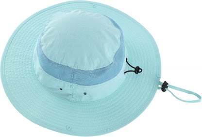 Wide Brim Sun Hat for Men Breathable Cowboy Boonie Hat UPF 50+ Sun Protection Bucket Hat for Fishing Hiking