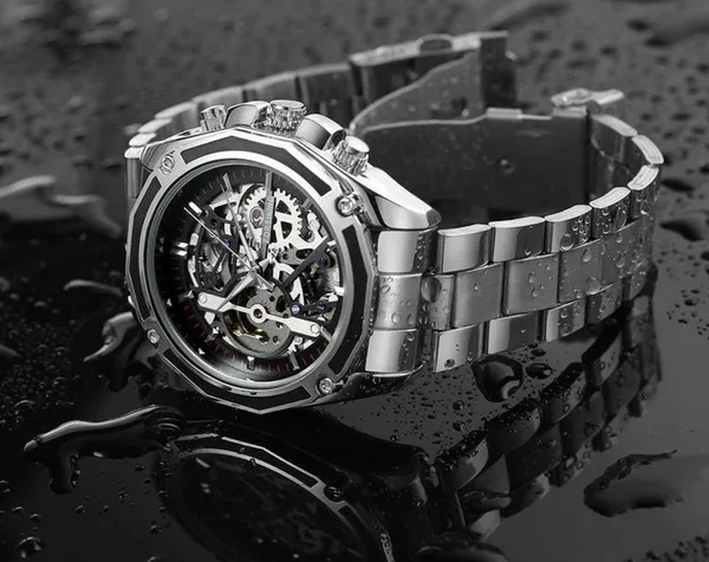 Top Forsining Mechanical Watches Automatic Men's Skeleton Waterproof Stainless Steel Watch Relogio Masculino