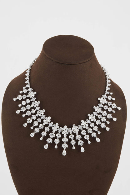 Magnificent 63 Carat Diamond Drop Necklace in Polished Platinum