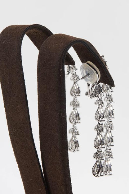 Diamond Scene 5.21ct Illusion Diamond 18k White Gold Dangle Earrings
