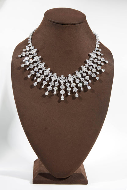 Magnificent 63 Carat Diamond Drop Necklace in Polished Platinum
