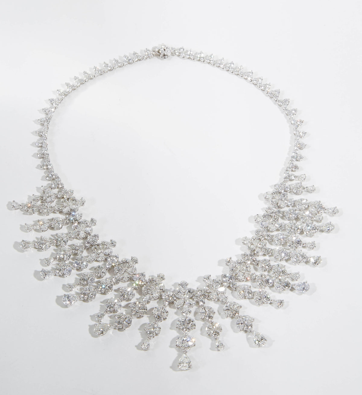 Magnificent 63 Carat Diamond Drop Necklace in Polished Platinum