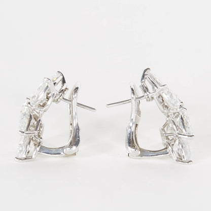 Diamond Scene 6.68 Carat Pear Shape Diamond Platinum Cluster Earrings