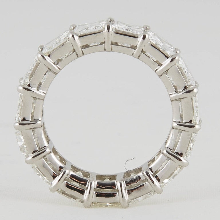 Radiant Cut Diamond Eternity Band Ring 12.34 Carat Platinum