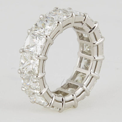 Radiant Cut Diamond Eternity Band Ring 12.34 Carat Platinum